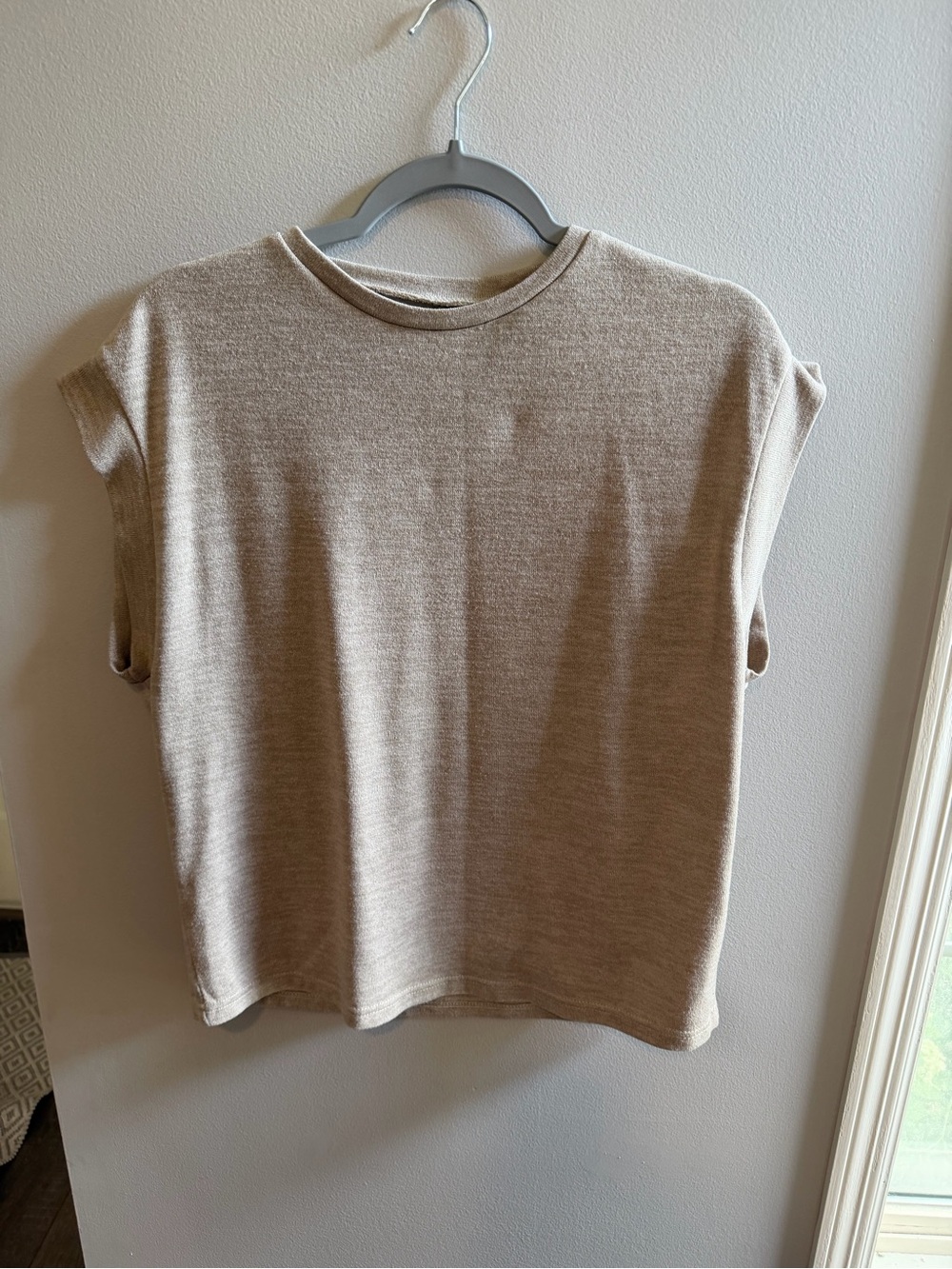 Sleeveless Knit Tank Top in Beige — Relaxed Everyday Style